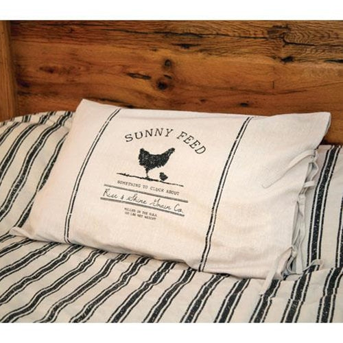 Sunny Feed Farmhouse Chicken Stripe King Pillow Sham