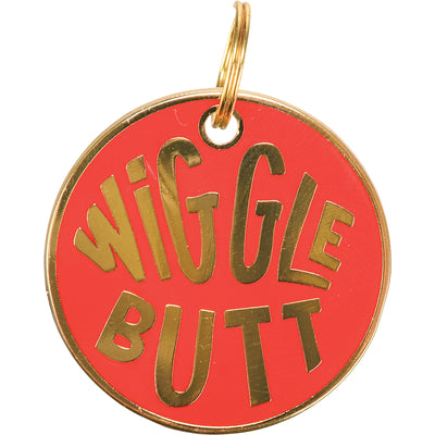 Wiggle Butt Enamel Dog Collar Charm