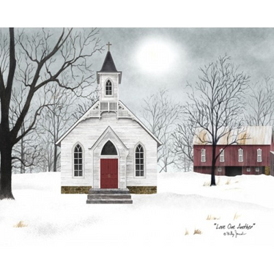 💙 Billy Jacobs Love One Another 8" x 10" Winter Church Canvas Print