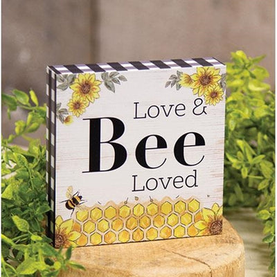 Love and Bee Loved Small Block Sign