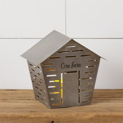 Rustic Corn Barn Tin Tealight House