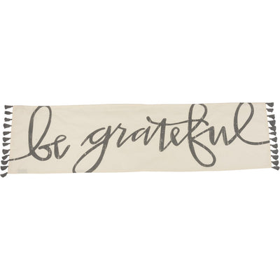 Be Grateful 56" Table Runner with Tassels