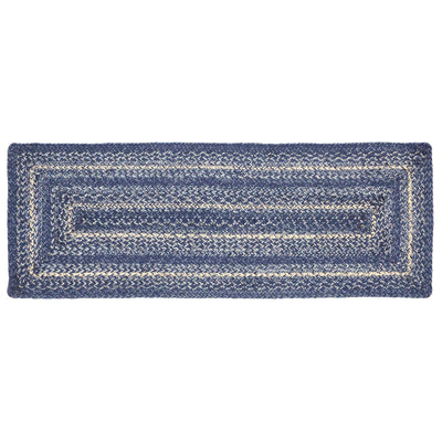 Great Falls Blue Jute Rectangular Table Runner 13" x 36"