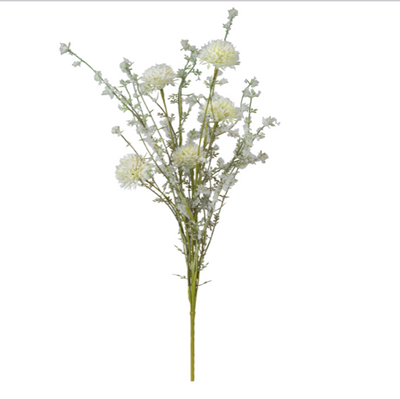 💙 White Thistle Mix 20" Faux Floral Pick