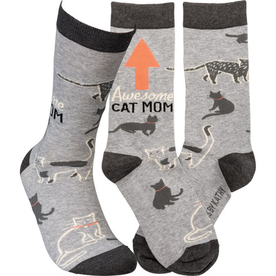 Awesome Cat Mom Unisex Fun Socks