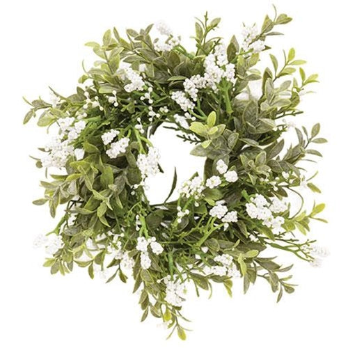 💙 Luxberry White Blooms Faux 10" Small Wreath