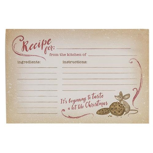Mouse Christmas Set of 24 Recipe Cards