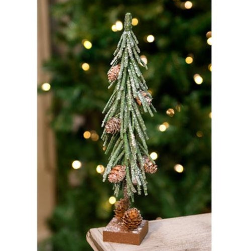 💙 Glittered Pinecone 12" Winter Evergreen Tree