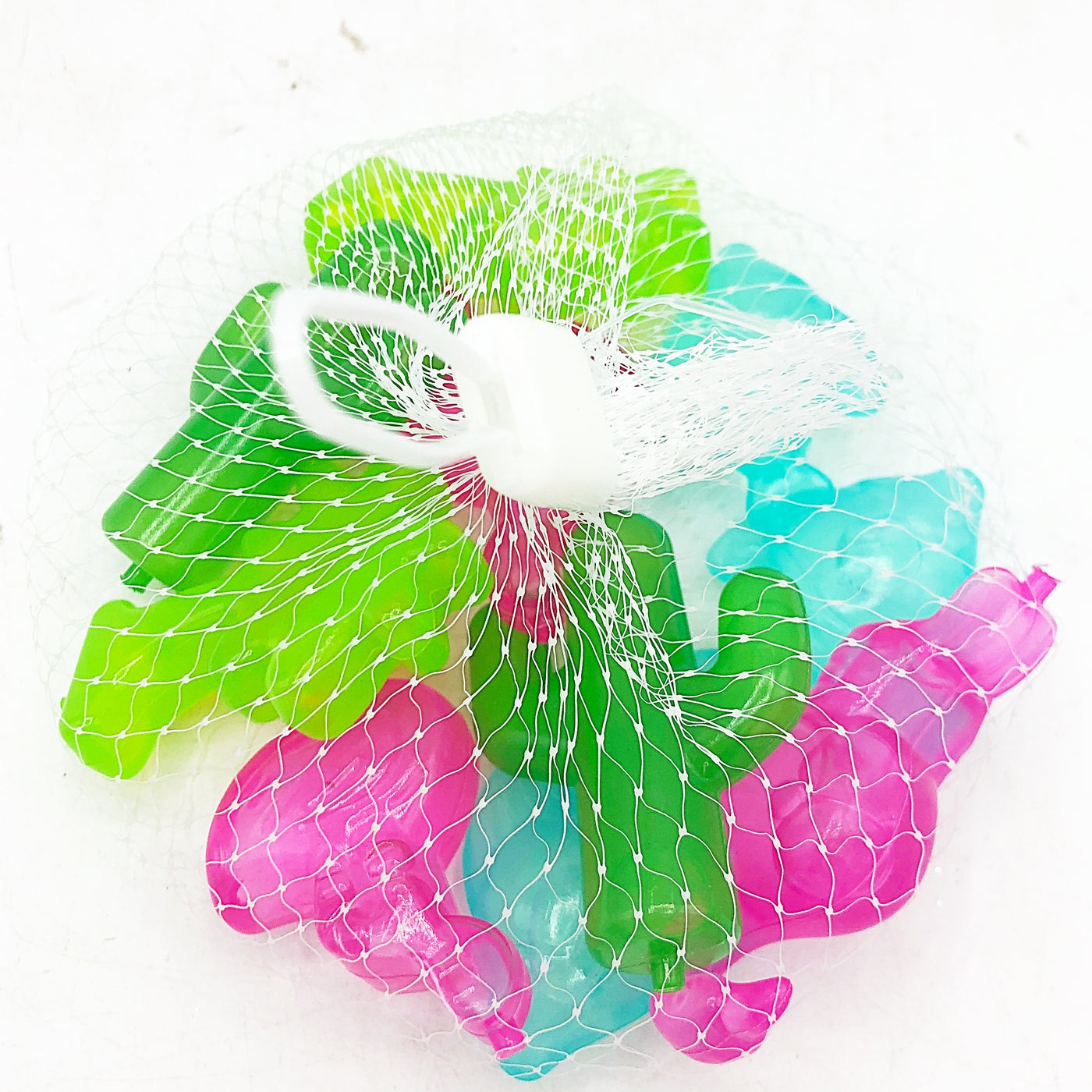 💙 Set of 10 Tropical Reusable Plastic Ice Cubes Flamingo Palm Tree Cactus Fish
