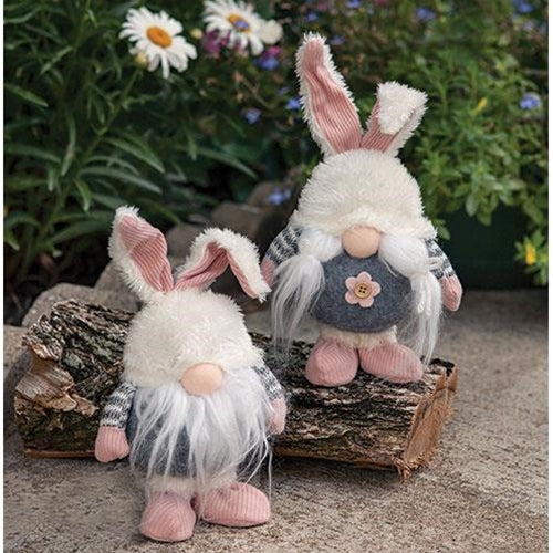 Mr & Mrs Striped Bunny Gnomes