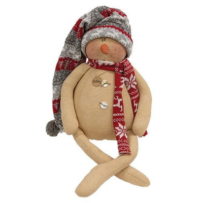 Oakley the Snowman Plush Dangle Leg with Long Knit Hat