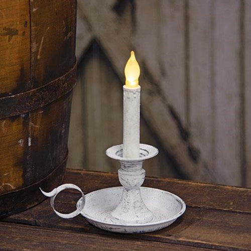 Cottage Chic White Courting Taper Holder