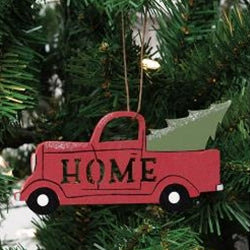 Home Red Truck with Tree Ornament