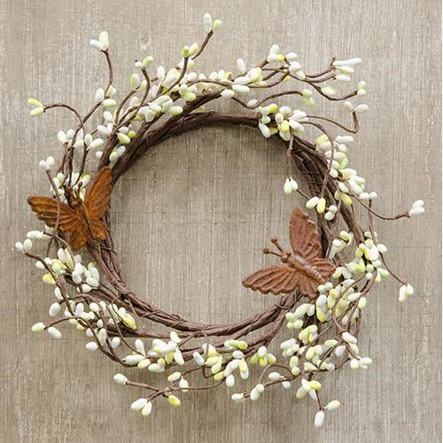 Butterflies and Pip Berries Small 6" Wreath