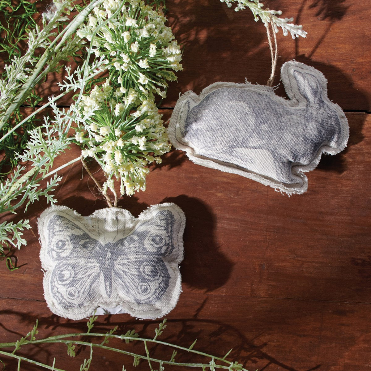 Surprise Me Sale 🤭 Set of 2 Rabbit And Butterfly Fabric Ornaments