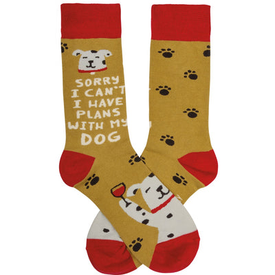 Sorry I Can't I Have Plans With My Dog Unisex Fun Socks