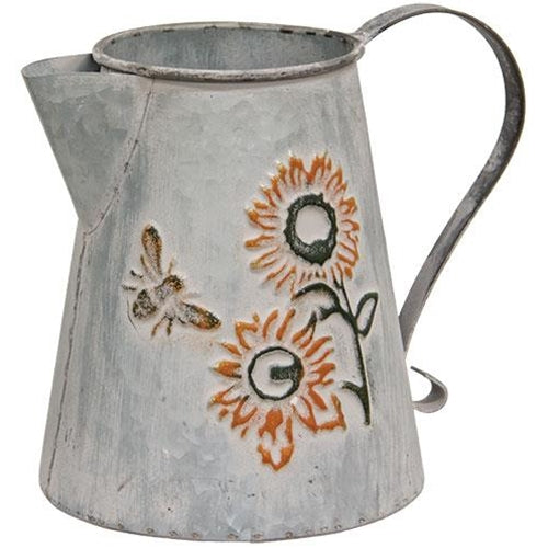 💙 Sunflower & Bee Washed Metal Watering Can