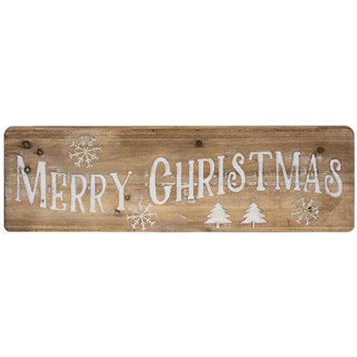 Merry Christmas Natural Wood 32" Sign
